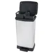Poubelle Decobin rectangulaire duo 23l+23l décor métal