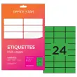 50 planches étiquettes L70xH37mm, 1200 étiq/ boîte, vert