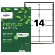 15 planches &eacute;tiquettes recycl&eacute;es blanches99,1 x 38,1 mm 