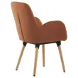 2 Fauteuils Tissu terracota 4 pieds boisvernis mont&eacute;s 