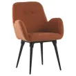 2 Fauteuils Tissu terracotta 4 pieds métal montés