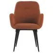 2 Fauteuils Tissu terracotta 4 pieds métal montés