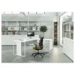 Bureau BELGRADE 160 x 80 ch&ecirc;ne pieds blanc mont&eacute; 