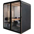 Cabine acoustique 4 places QUATTRO banquette - anthracite 