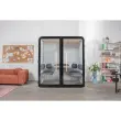 Cabine acoustique 4 places QUATTRO banquette - anthracite 