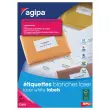 100 Etiquettes blanches permanentes laser et copieur 70x42 mm 
