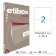 100 Planches d'&eacute;tiquettes MU Etibox coins carr&eacute;s 210X148.5mm 200 &eacute;tiq/bte 