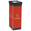 Corbeille de tri sélectif "Canettes" PAPERFLOW 60L noir/rouge