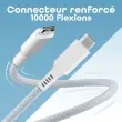 C&acirc;ble USB-C/USB-C magn&eacute;tique - Bleu et blanc - T'NB 