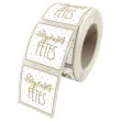Rouleau de 500 étiquettes fantaisie "Joyeuses Fêtes" 4x3,5cm