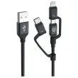 C&acirc;ble de charge 3en1 USB-A/USB-C/Lightning/Micro-USB 1,2m 