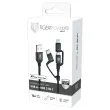 C&acirc;ble de charge 3en1 USB-A/USB-C/Lightning/Micro-USB 1,2m 