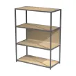 Bibliothéque filaire basse anthracite chêne monté