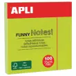 Bloc notes adh&eacute;sives 75 x 75 mm vert fluo 