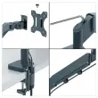Bras simple pour écran - Faible encombrement - Gris foncé - LEITZ ERGO