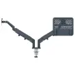 Bras double pour écran et ordinateur portable - Faible encombrement - Gris foncé - LEITZ ERGO