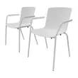 2 fauteuil 4 pieds acot polypropylene blanc