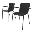2 chaises 4 pieds acot polypropylene noire 
