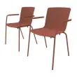 2 chaises 4 pieds acot polypropylene terracotta