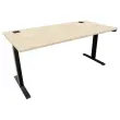 Bureau électrique Eco – 160 x 80 cm – Plateau acacia et pieds blancs – Livré monté