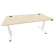 Bureau &eacute;lectrique Eco &ndash; 160 x 80 cm &ndash; Plateau acacia et pieds blancs &ndash; Livr&eacute; mont&eacute; 
