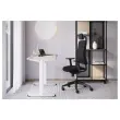 Bureau &eacute;lectrique Eco &ndash; 160 x 80 cm &ndash; Plateau acacia et pieds blancs &ndash; Livr&eacute; mont&eacute; 