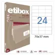 100 Etiquettes ETIBOX 70x35 mm 2400 étiq/boîte