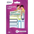 30 paquets 30 &eacute;tiquettes stylos - cama&iuml;eubleu/vert - 50 x 10 mm 