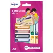 30 30 &eacute;tiquettes stylos - motifs magie - 50 x 10 mm 