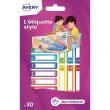 30 paquets de 30 &eacute;tiquettes stylos - motifs smiley - 50 x 10 mm 