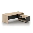 Bureau Milan - L180 - Cr&eacute;dence - M&eacute;lamin&eacute; et ch&ecirc;ne 