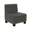 Fauteuil HIZIA - Simili cuir gris - Alba 