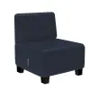 Fauteuil HIZIA - Simili cuir - Bleu foncé - Alba