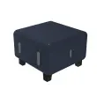 Fauteuil HIZIA - Simili cuir - Bleu foncé - Alba