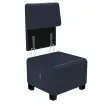 Fauteuil HIZIA - Simili cuir - Bleu foncé - Alba