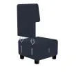 Fauteuil HIZIA - Simili cuir - Bleu foncé - Alba