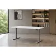 Bureau assis-debout motorisé Apollo - L160 - Blanc / Aluminium