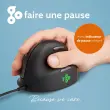 Souris ergonomique - Droitier - Filaire - Noir - R-Go