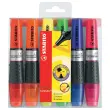 6 Surligneurs LUMINATOR - Encre liquide - Pointe biseaut&eacute;e - Coloris assortis - STABILO 