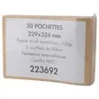 50 Pochettes &agrave; soufflet en kraft arm&eacute; brun 120g - 229 x 324 mm 