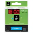 Ruban D1 S0720720 - 7 m x 9 mm - Texte noir sur fond rouge - Dymo