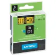 Ruban D1 DYMO S0720730 - 7 m x 9 mm - Texte noir sur fond jaune