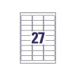 planches de 27 étiquettes blanches enlevables - 63,5x29,6mm - AVERY