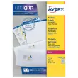 25 planches de 65 &eacute;tiquettes blanches - 38.1 x 21.2 mm - AVERY 