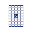 25 planches de 65 &eacute;tiquettes blanches - 38.1 x 21.2 mm - AVERY 