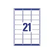 100 Planches de 21 étiquettes adresses blanches pour imprimantes laser - 63,5 x 38,1 mm - AVERY