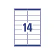 100 Planches de 14 étiquettes adresses blanches pour imprimantes laser - 99,1 x 38,1 mm - AVERY