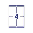 100 planches de 4 étiquettes adresses opaques pour imprimantes laser - 99,1x139mm - AVERY