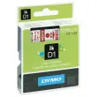 Ruban pour titreuse D1 - 7 m x 12 mm - Texte rouge sur fond blanc - Dymo 