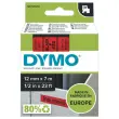 Ruban pour titreuse D1 - 7 m x 12 mm - Texte noir sur fond rouge - Dymo 